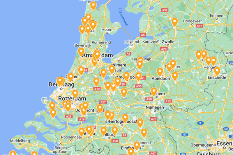 Kaart Foodspecialiteitenwinkels